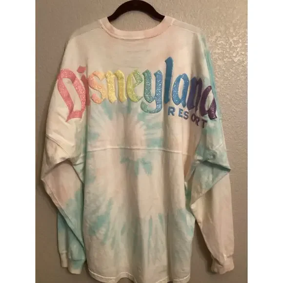 NWOT Disney Parks Disneyland Spirit Jersey Pastel Tie-Dye Rainbow L - Picture 2 of 4